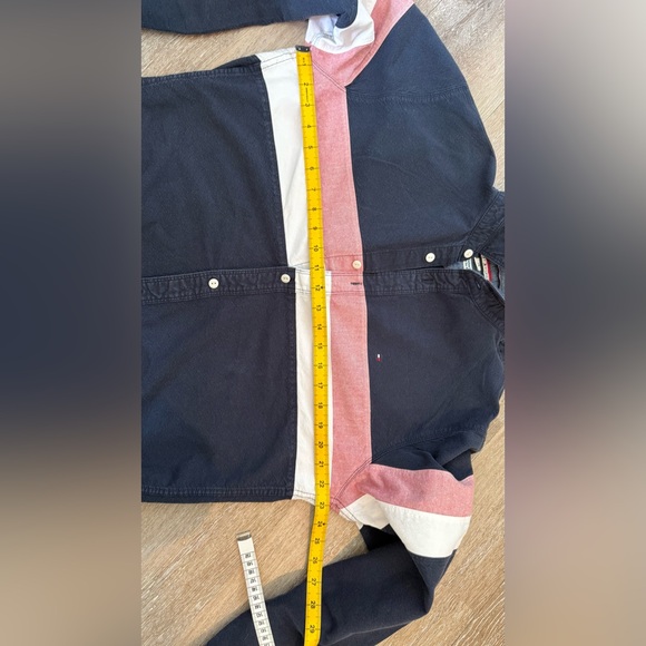 Tommy Hilfiger Oversized whiteblue pink Button down boyfriend shirt men’s size L - Picture 10 of 10